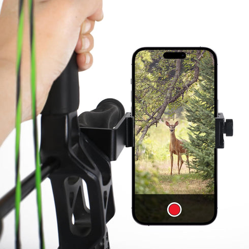 Universal Compound Bow Phone Holder Aluminum Alloy Smartphone Mount for Archery Hunting - Instant Photo and Video Recorder...